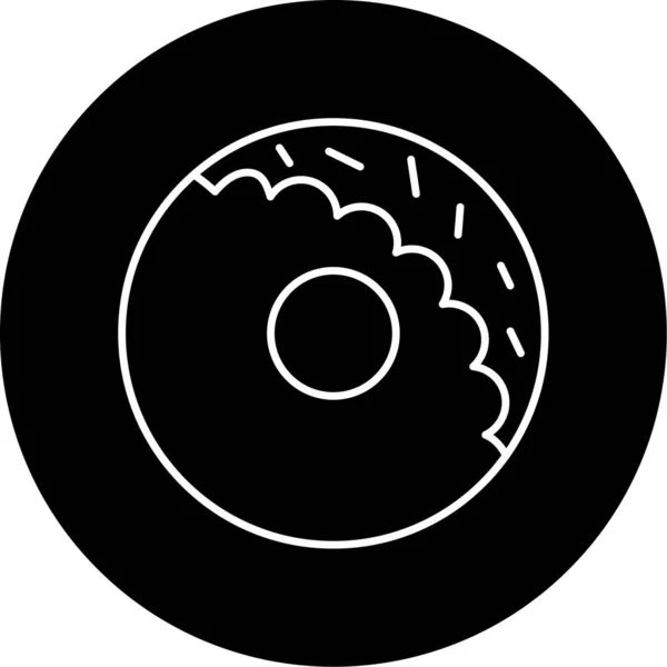 Donut Vector Glifo Icono Diseño — Vector de stock