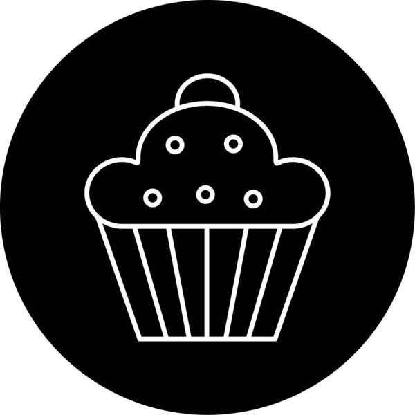 Muffin Vector Glyph Icoon Ontwerp — Stockvector