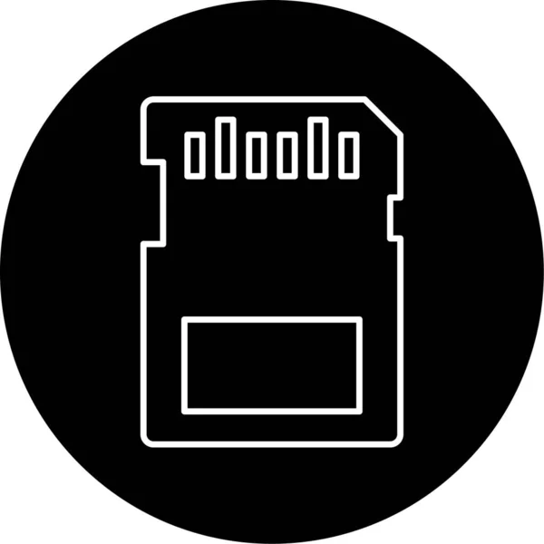Micro Card Vector Glyph Icon Design — Stockvektor