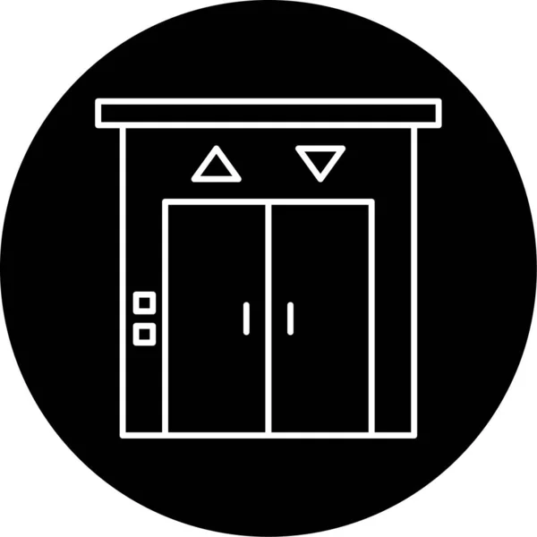 Elevator Vector Glyph Icon Design — ストックベクタ