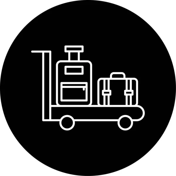 Luggage Cart Vector Glyph Icon Design — Image vectorielle