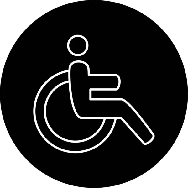 Discapacitados Icono Web Vector Ilustración — Vector de stock