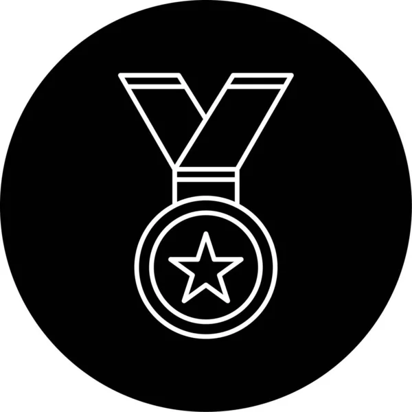 Medal Vector Glyph Icon Design — Stock Vector