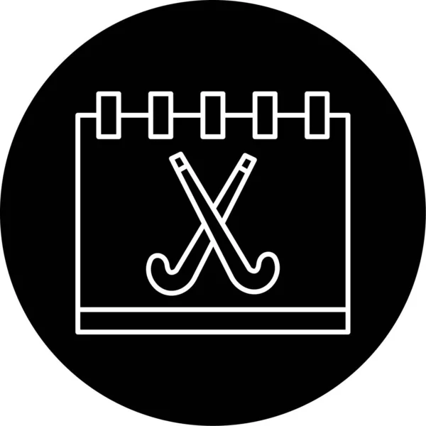 Hockey Schedule Vector Glyph Icon Design — Vetor de Stock