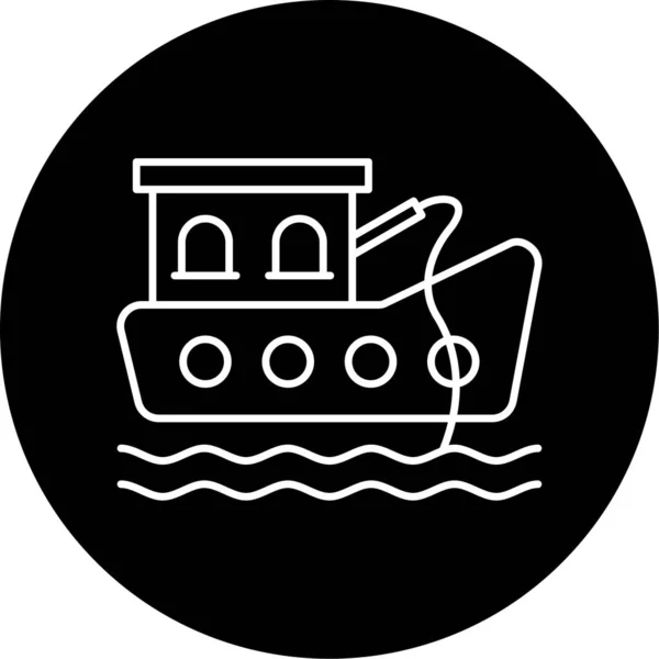 Vissersboot Vector Glyph Icon Ontwerp — Stockvector