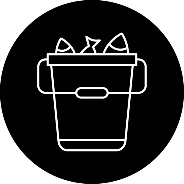 Fish Bucket Vector Glyph Icon Design — стоковый вектор