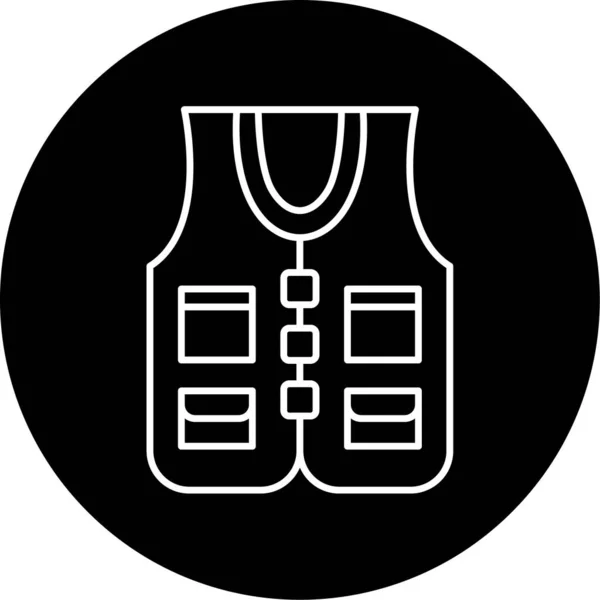 Fishing Vest Vector Glyph Icon Design — Stok Vektör