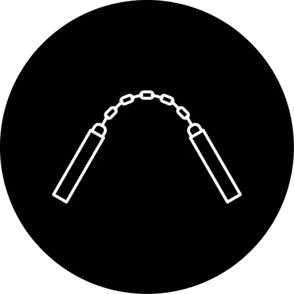 Nunchaku Vector Glyph Icon Design — Image vectorielle