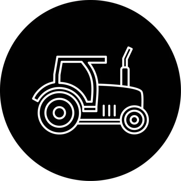 Tractor Vector Glyph Icon Design — Image vectorielle