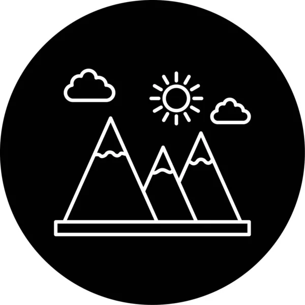 Mountains Vector Glyph Icon Design — Stock Vector