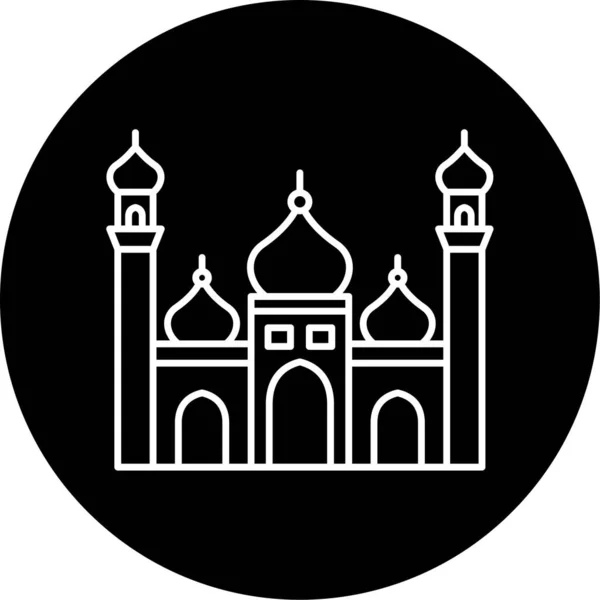 Badshahi Mosque Vector Glyph Icon Design — Stockvektor