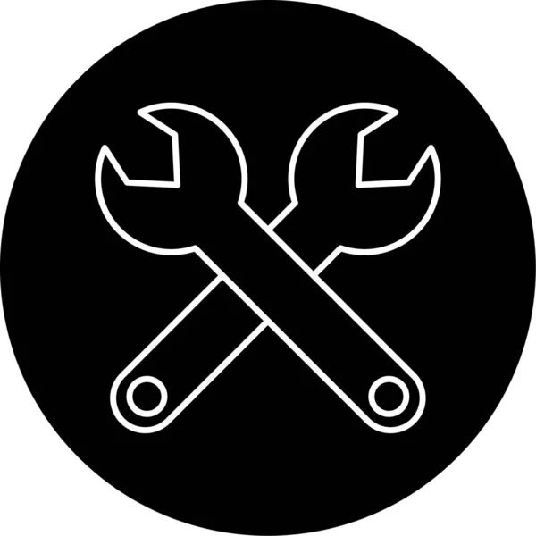 Wrench Vector Glyph Icon Design — Stok Vektör