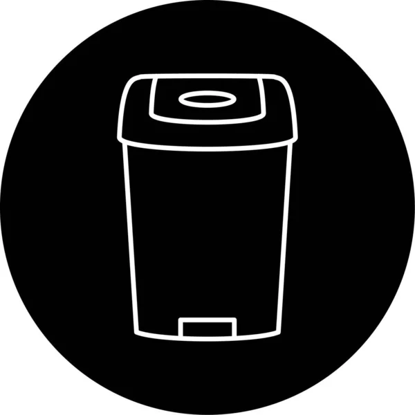 Dustbin Векторна Ікона Гліф Дизайн — стоковий вектор