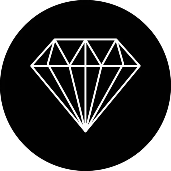 Diamond Vector Glyph Σχεδιασμός Εικονιδίων — Διανυσματικό Αρχείο
