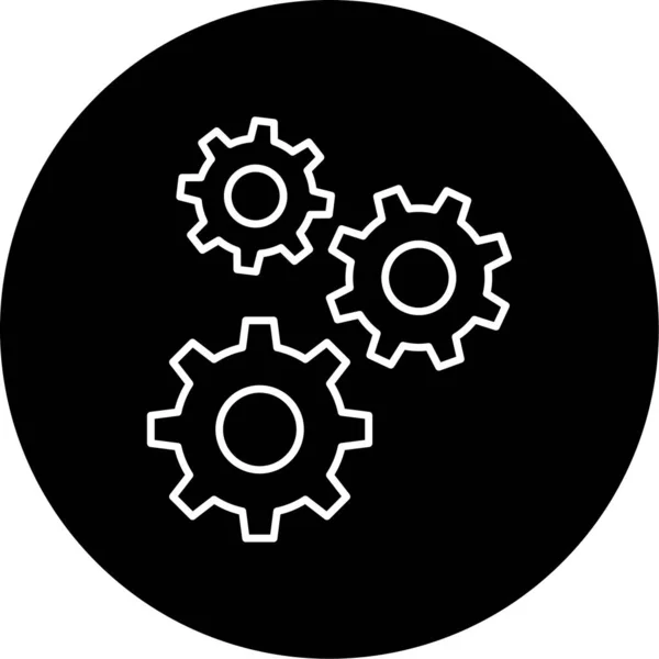 Cogwheel Vector Glyph Icoon Ontwerp — Stockvector