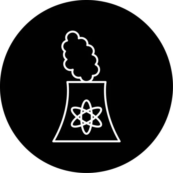 Nuclear Plant Vector Glyph Icon Design — Stock Vector