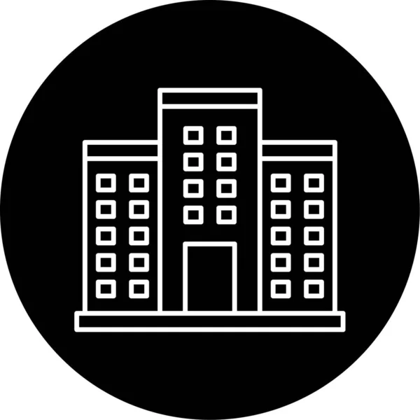 Office Building Vector Glyph Icon Design — Stok Vektör