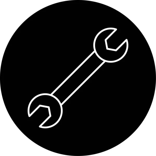 Schraubenschlüssel Vector Glyph Icon Design — Stockvektor