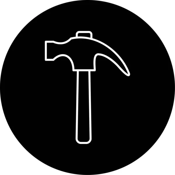 Hammer Vector Glyph Icon Design — Vetor de Stock