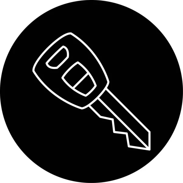 Car Key Vector Glyph Icon Design — Stock Vector
