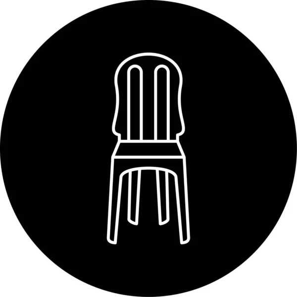 Projeto Plástico Ícone Glifo Vetor Cadeira — Vetor de Stock