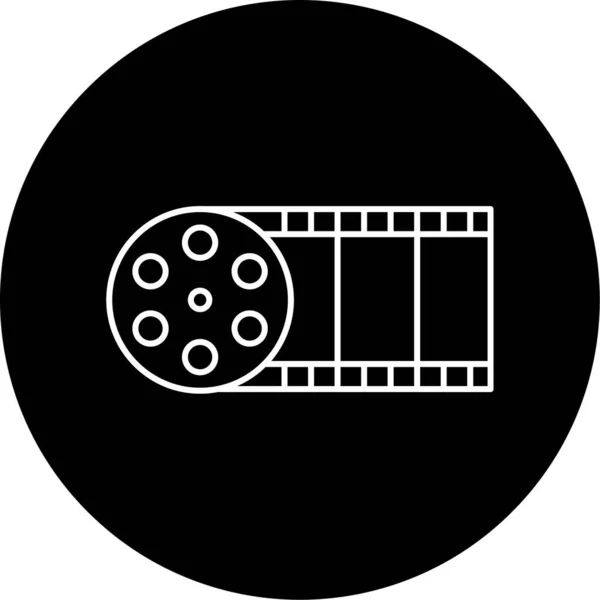 Conception Icône Glyphe Vecteur Bobine Film — Image vectorielle