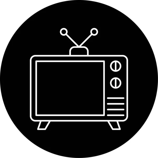 Projekt Ikony Wektora Telewizyjnego Glyph — Wektor stockowy
