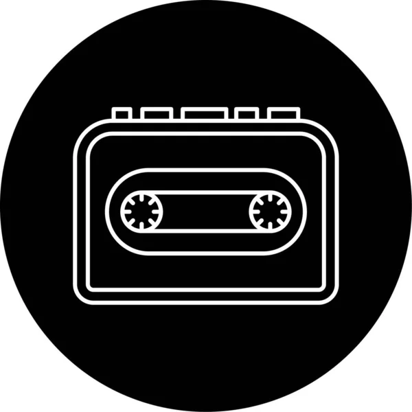 Walkman Vector Glyph Icon Design — Stock Vector