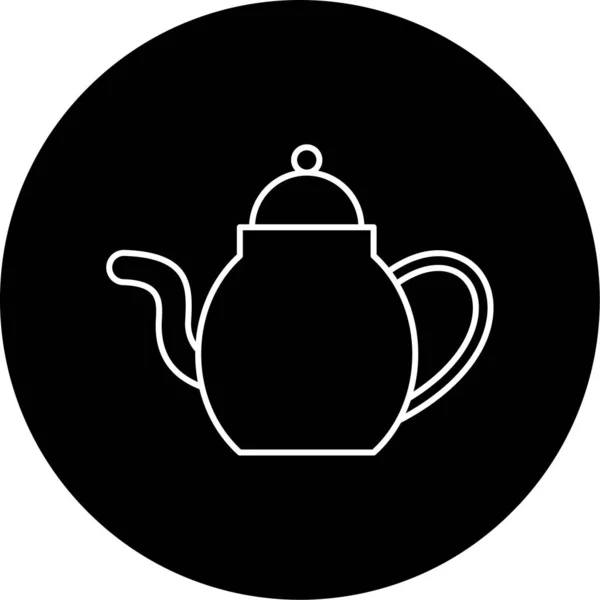 Theepot Vector Glyph Icoon Ontwerp — Stockvector