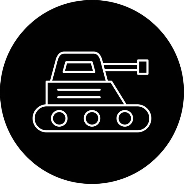 Diseño Del Icono Del Glifo Del Vector Del Tanque Juguete — Vector de stock