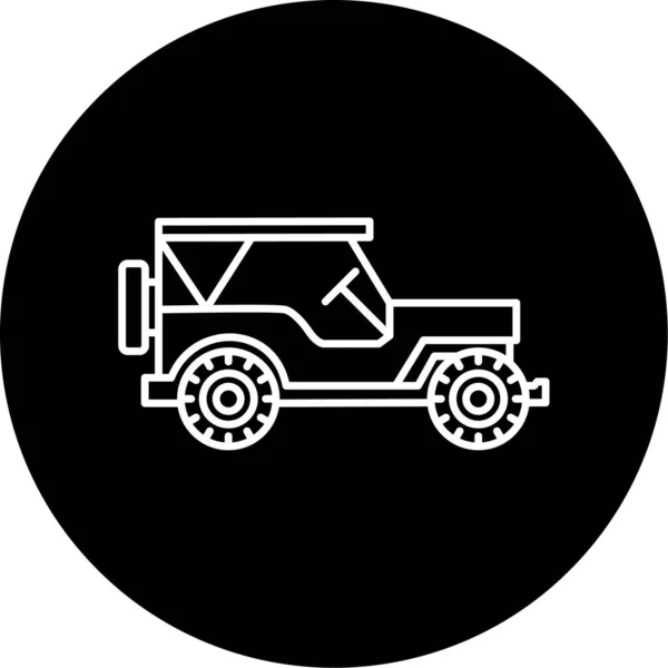 Vector Army Jeep Glyph Icon Design — Stock Vector
