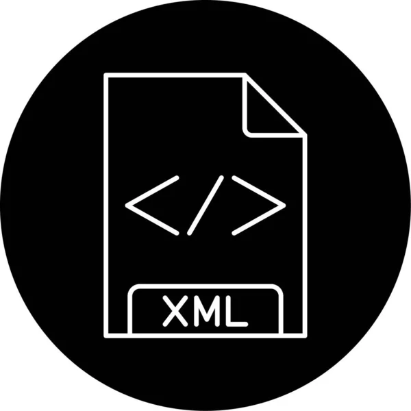 Vector Xml Glyph Icon Design — Stock Vector