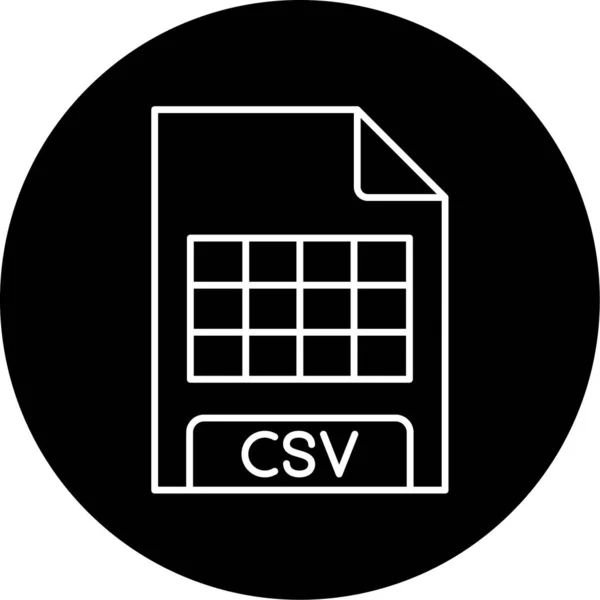 Vector Csv Glyph Icon Design — Vettoriale Stock