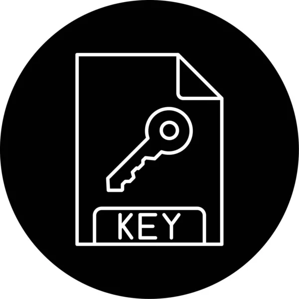 Vector Key Glyph Icon Design — ストックベクタ