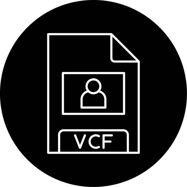 Vector Vcf Glyph Icon Design — Vector de stock