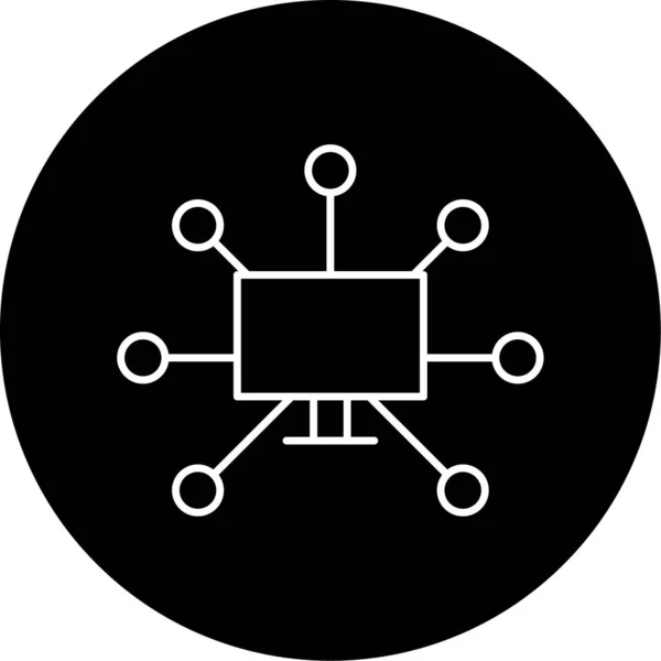 Vector Network Glyph Icon Design — Stockvektor