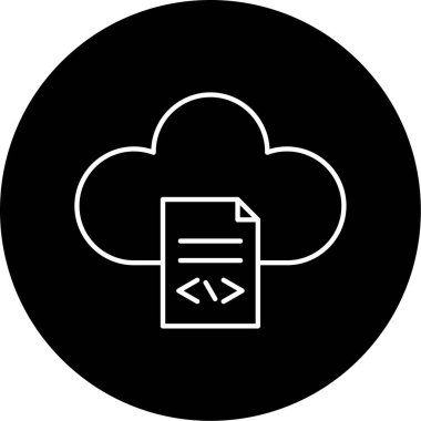 Vektör Bulut Kodlama Simgesi Tasarımı 