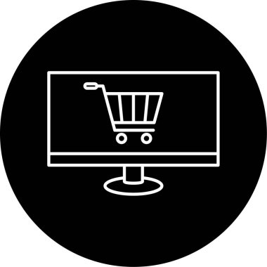 Vektör Çevrimiçi Dükkan Kabartma Simgesi Tasarımı