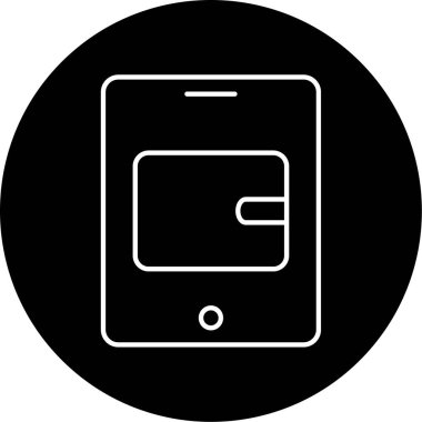 Vektör Dijital Cüzdan Kabartma Simgesi Tasarımı