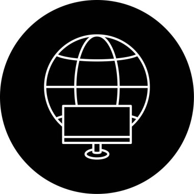 Vektör Küresel Ağ Kabartma Simgesi Tasarımı