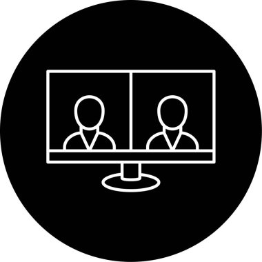 Vektör Çevrimiçi Buluşma Simgesi Tasarımı