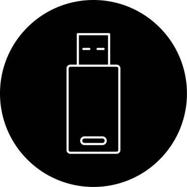 Vektör USB Kabartma Simgesi Tasarımı