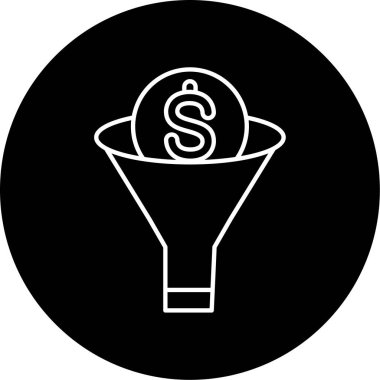 Vektör Satışları Huni Kabartma Simgesi Tasarımı