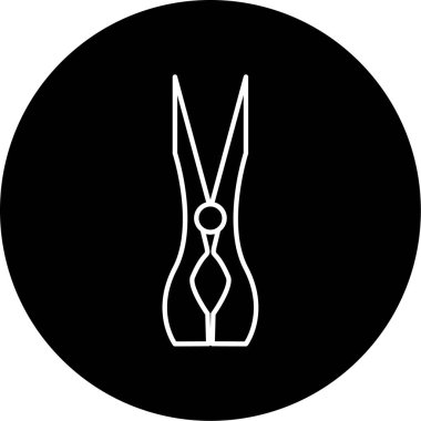 Vektör Kıyafetleri Peg Glyph Simge Tasarımı