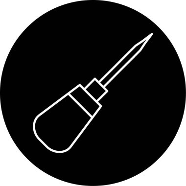 Vektör Awl Kabartma Simgesi Tasarımı