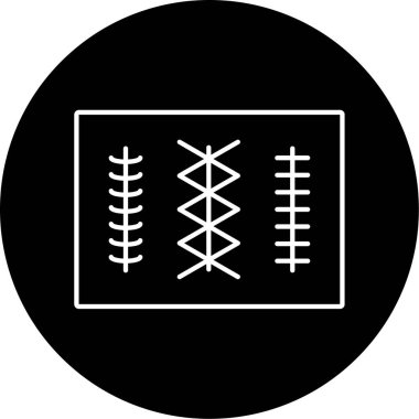 Vektör Dikişleri Kabartma Simgesi Tasarımı