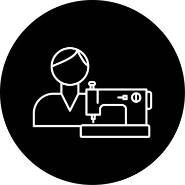 Vektör Terzi Kabartma Simgesi Tasarımı