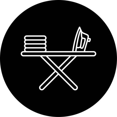 Vektör Ütü Tahtası Kabartma Simgesi Tasarımı