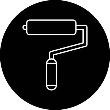 Boya Roller Vector Glyph Simgesi Tasarımı