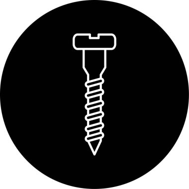 Vidalar Vektör Kabartma Simgesi Tasarımı